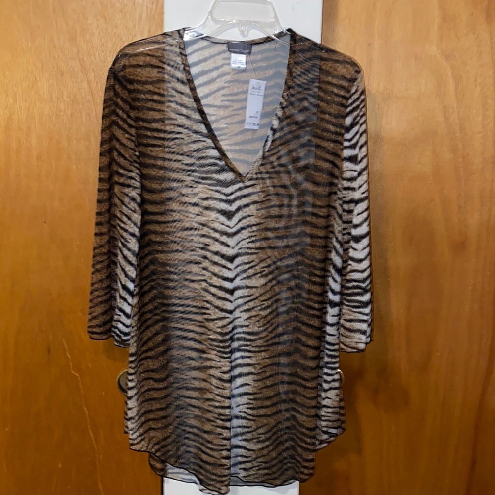 🐆 NWT Jordan Taylor Tiger Taupe Coverup